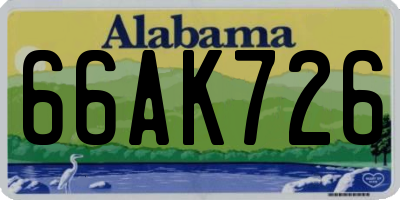 AL license plate 66AK726