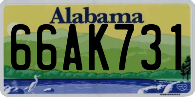 AL license plate 66AK731