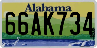 AL license plate 66AK734