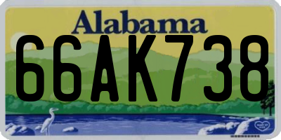 AL license plate 66AK738
