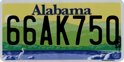 AL license plate 66AK750
