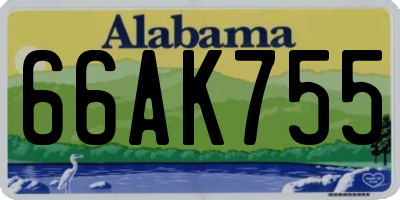 AL license plate 66AK755