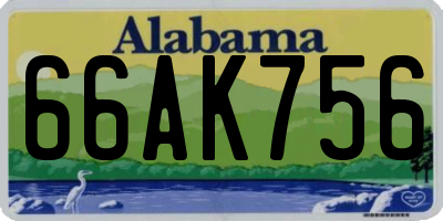 AL license plate 66AK756