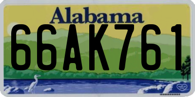 AL license plate 66AK761
