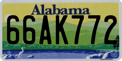 AL license plate 66AK772