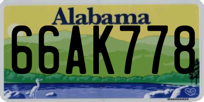 AL license plate 66AK778