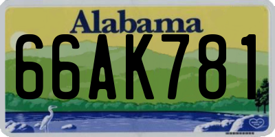 AL license plate 66AK781