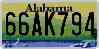 AL license plate 66AK794