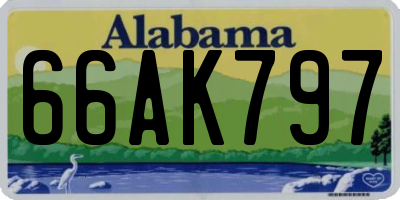 AL license plate 66AK797
