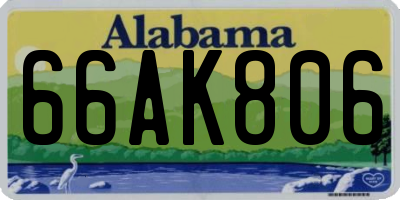 AL license plate 66AK806