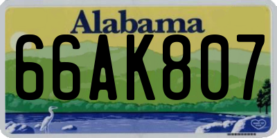 AL license plate 66AK807
