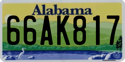 AL license plate 66AK817