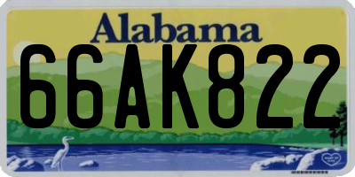 AL license plate 66AK822