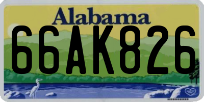 AL license plate 66AK826