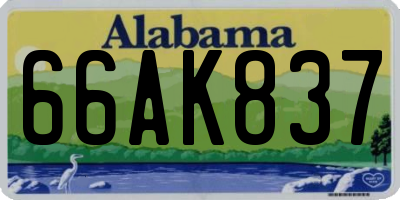 AL license plate 66AK837