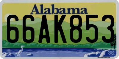 AL license plate 66AK853