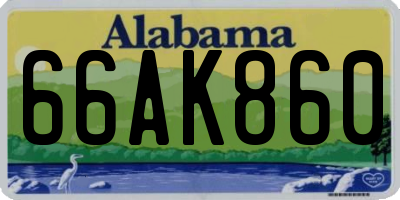 AL license plate 66AK860