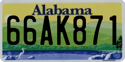 AL license plate 66AK871