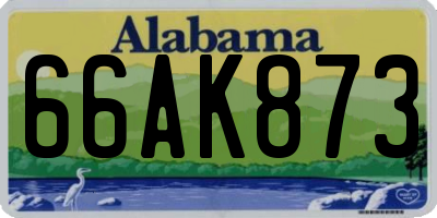 AL license plate 66AK873