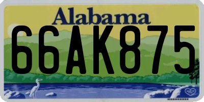 AL license plate 66AK875
