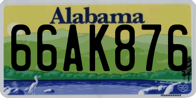 AL license plate 66AK876