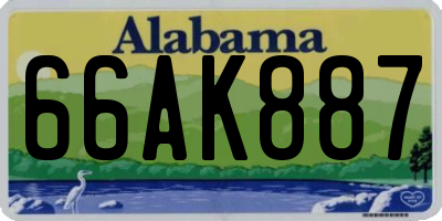 AL license plate 66AK887