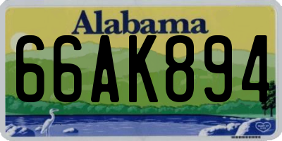 AL license plate 66AK894