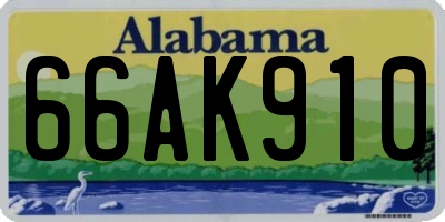 AL license plate 66AK910