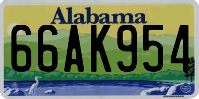 AL license plate 66AK954