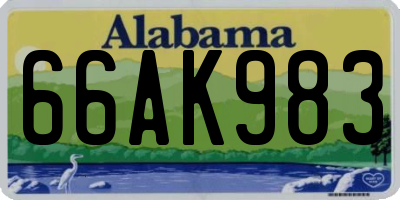 AL license plate 66AK983