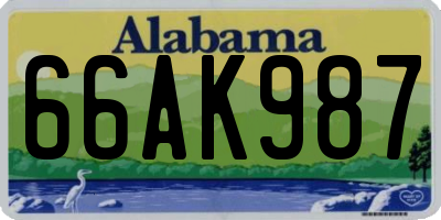 AL license plate 66AK987