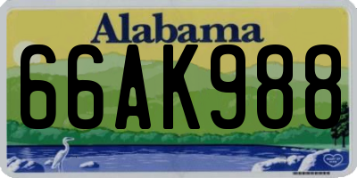 AL license plate 66AK988