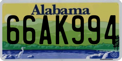 AL license plate 66AK994