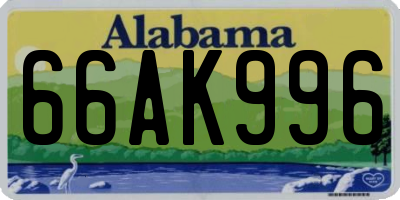 AL license plate 66AK996
