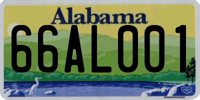 AL license plate 66AL001