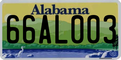 AL license plate 66AL003