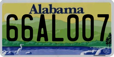 AL license plate 66AL007