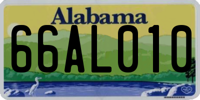 AL license plate 66AL010