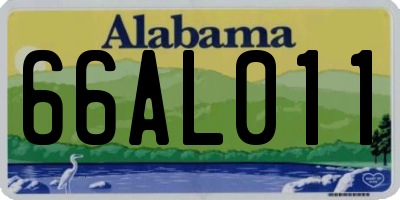 AL license plate 66AL011