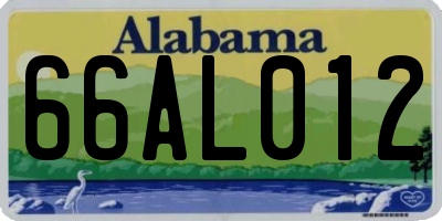 AL license plate 66AL012