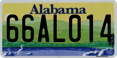 AL license plate 66AL014