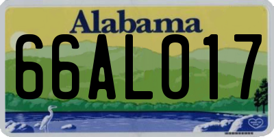 AL license plate 66AL017