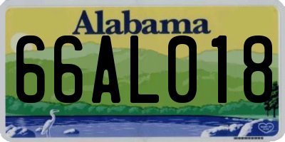 AL license plate 66AL018