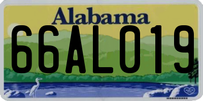 AL license plate 66AL019