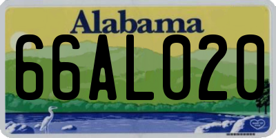 AL license plate 66AL020