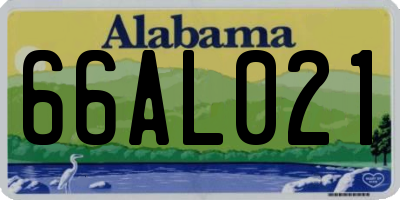 AL license plate 66AL021