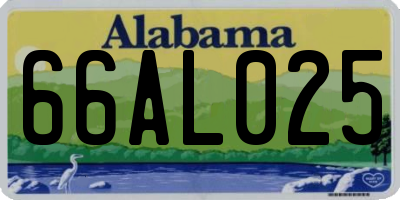 AL license plate 66AL025