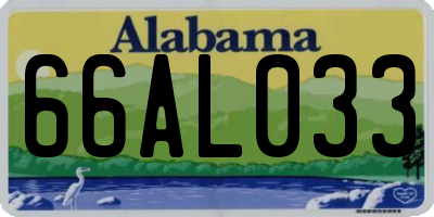 AL license plate 66AL033