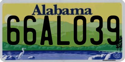 AL license plate 66AL039