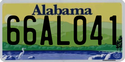 AL license plate 66AL041